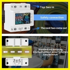 스마트  Tuya WiFi 8in1 전력계 2P AC 에너지 미터 APP 제어 170-270V/63A 전압 및 측정기 라이프