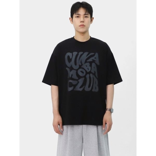 스콰즈 남자 오버핏 프린팅 반팔 티셔츠 SRI051