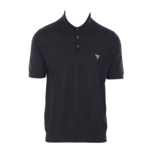 프라다 블랙 반팔 폴로 UMB267S212 1ZLEF0002