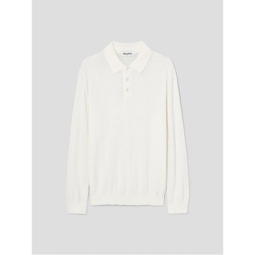 로가디스 울 솔리드 레귤러 핏 칼라넥 스웨터 아이보리 RY5751P120