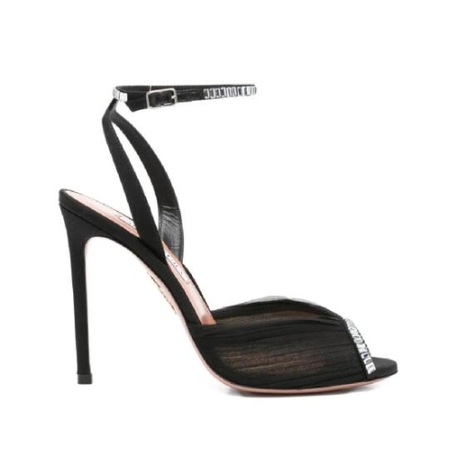 아쿠아주라 105mm Gatsby crystal embellished mesh sandals BMNHIGS0CGR T