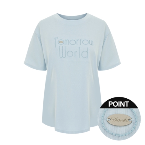 에스페이지플린 참장식자수레터링티셔츠_S5BTS067C