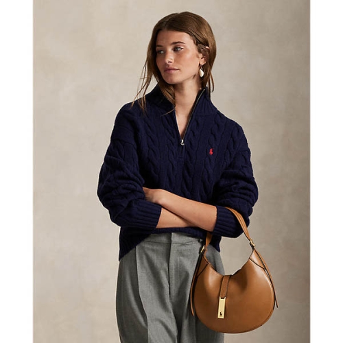 폴로랄프로렌 여성 케이블 울 캐시미어 하프 지퍼 스웨터 WMPOSWENC021314400