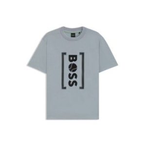 보스 핏의 테니스에서 영감을 받은 메시 프린트 로고 티셔츠 140298313