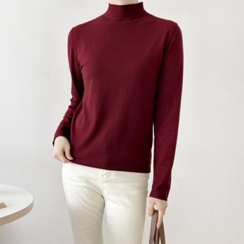 옷자락 다잇템 여자 소프트 무지긴팔 롱슬리브 클래식 폴라티 니트_18856883_588870