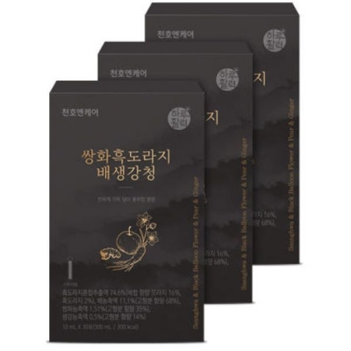 천호엔케어 쌍화흑도라지 배생강청 10ml 30포
