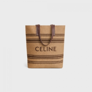 셀린느 뮤지엄백 라피아 효과 텍스타일 카프스킨내추럴/체스트넛 113012FQW.02NU