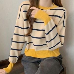 오노마 ONM 여성 줄무늬 크롭 니트 티셔츠 OLK-100 S9441001