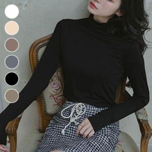 오노마 ONM 여성 무지 반목 하프넥 티셔츠 OLK-097 S9441000