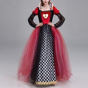 교복몰 블랙체크 포커 퀸 왕비 드레스 코스프레 의상. WFGQV7O