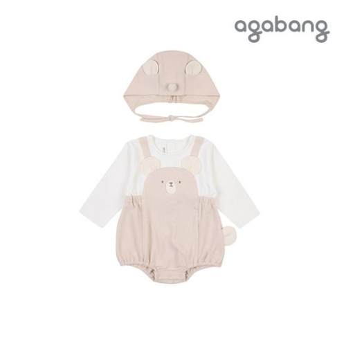 아가방 제리데이베어바디수트 모자 BEIGE _01Q52790321