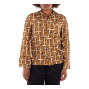 버버리 우먼 그래픽 프린티드 Notched Collar Pajama 셔츠 Brand Size 6 US 4 8094161 588819