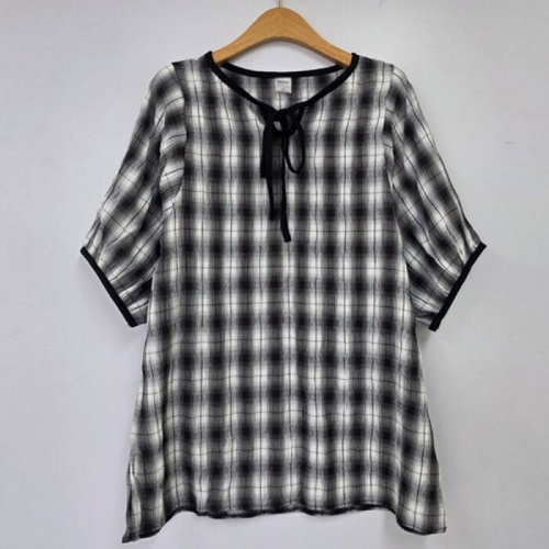 나야홍 아이우먼 오버체크블라우스 MNU672M507 빅사이