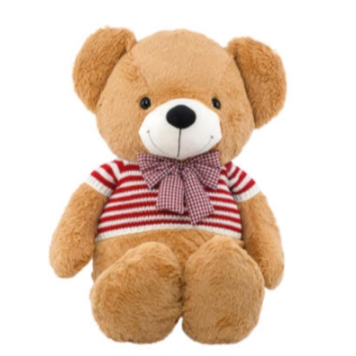 대형 곰인형 브라운 레드