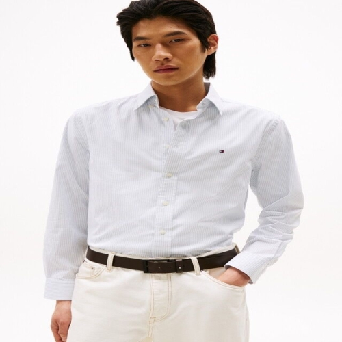 타미힐피거 남성 옥스포드 스트라이프 셔츠_T12F6WSH014MT20A5