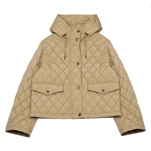 버버리 여성 라프리마 크롭 퀼팅 나일론 후드 재킷 8113116