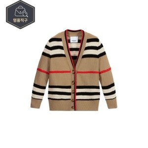 버버리 LARNA 스트라이프 울 여성 가디건 ARCHIVE BEIGE 80843281