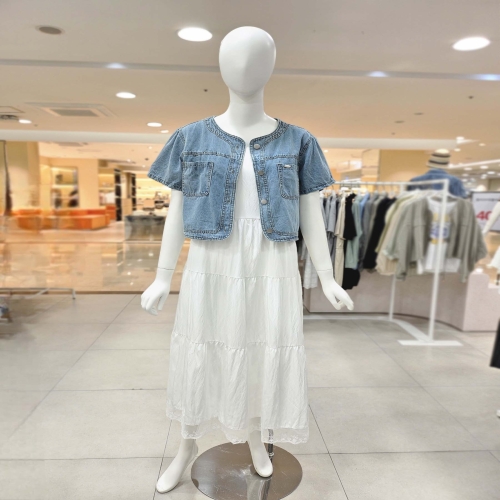 올리브데올리브 여성 데님자켓 셋업 끈나시 원피스 YW5AO204