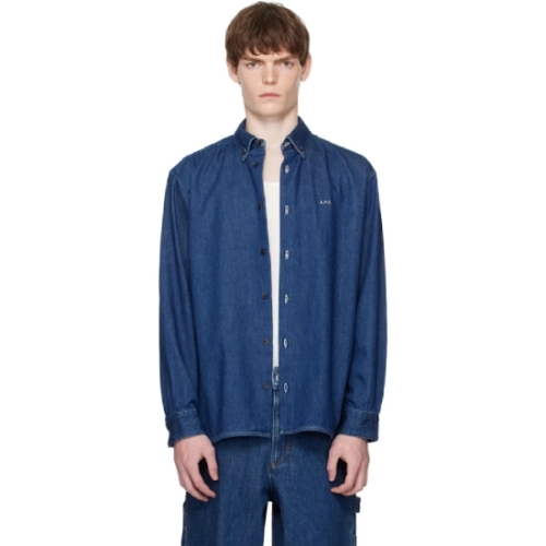 아페쎄 남성 블루 마티아스 데님 셔츠 252252M192007