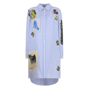 마르니 그래픽 패치 스트라이프 셔츠 드레스 ABMA1430SXUSCY28 TP44031