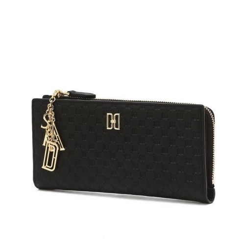 닥스 블랙 DD로고 소가죽 슬림 2단 장지갑_DCWA5F528BK