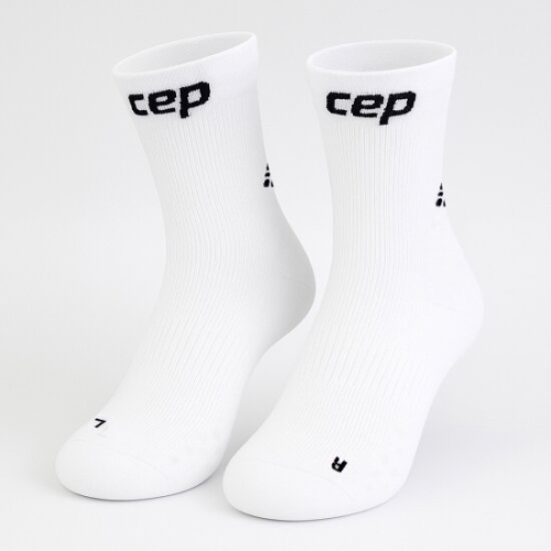 CEP 코어 런 미드컷 V5 중목 스포츠 마라톤 삭스 양말 화이트 WP9C0R