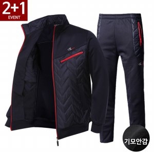 코디제이 기모 나그랑 배색 맨투맨 일자 세트
