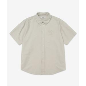 예일 Y로고 오버사이즈 옥스포드 셔츠_베이지 359481