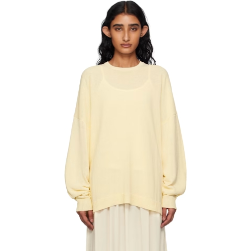 THE Frankie Shop 옐로우 바셀 크루넥 스웨터 KNFS19715505 T