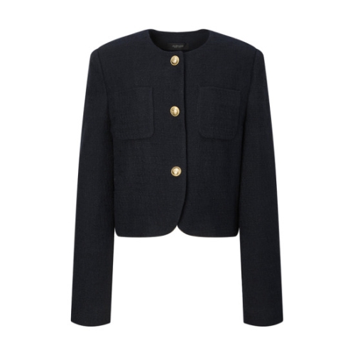 질스튜어트 뉴욕 여성 네이비 단색 코튼혼방 트위드자켓 WJJA4D150N3