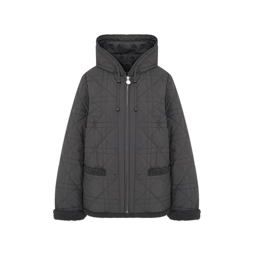 올리비아 하슬러 뽀글이 안감 믹스퀼팅 후드 패딩점퍼_OHDWPD102