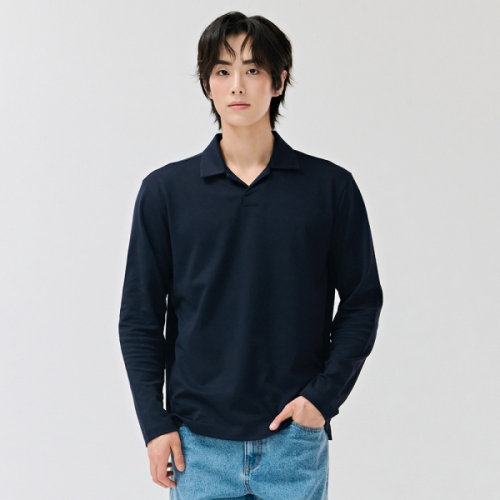 체이스컬트 남성 오픈넥 카라 티셔츠-DEZK5106B04 NAVY 105