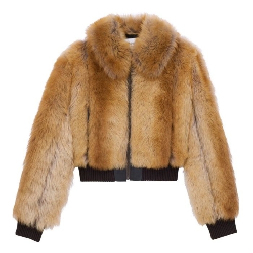 생로랑 샤모아 코냑 시어링 보머 재킷 836494 YF2BV 9621