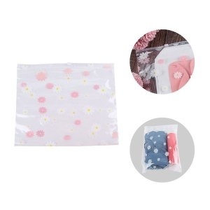 핑크  플라워 투명 지퍼백 29x25 WF63CC8