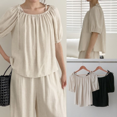 아이우먼 위쉬몰 RD 오프리본밴딩블라우스 U951H507 빅사이즈