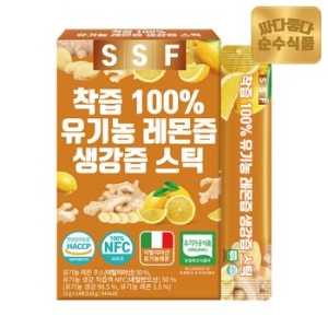 순수식품 착즙 100% 유기농 레몬즙 생강즙 스틱 15g 14포