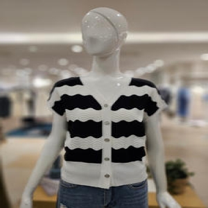 포커스 물결 배색 가디건 FM5E3KC32673