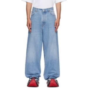 VETEMENTS 블루 페인팅 아나키 리워크 데님 진 UH76DP120LB1 T