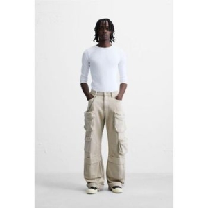 자라 데님 청 카고 트라우저스 바지 팬츠포켓 카멜 5575374707 626730