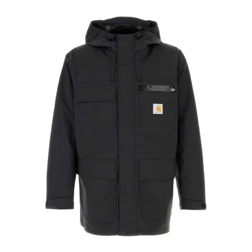 칼하트 남성 바우든 로고 패치 후드 자켓 블랙_I035246 00EXX