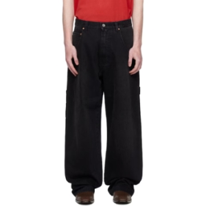 VETEMENTS 블랙 힙합 데님 진 UH76DP250B2 T