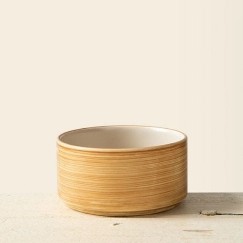 이진 우디 도자기 일자 공기 10.5cm