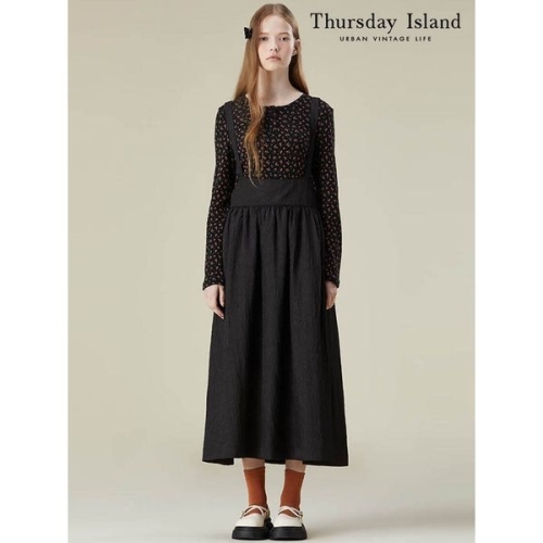 써스데이아일랜드 여성 레이어드 서스펜더 원피스 T236MOP160W