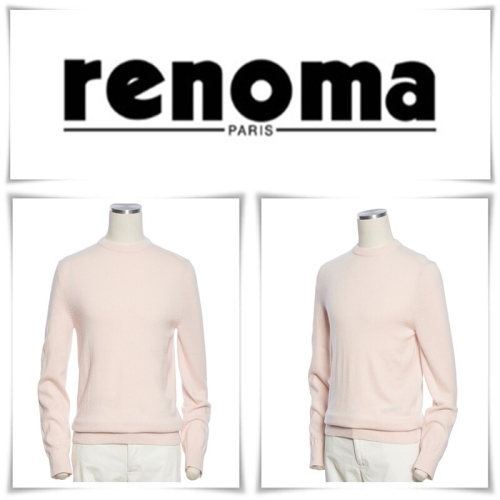 레노마  남성 FW가을겨울봄 코디하기 좋은 모캐시혼방 핑크 라운드니트 RPHMKT60A DR4470