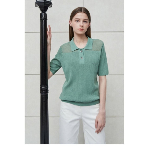 더아이잗 패플 메시 배색 칼라 풀오버 니트 IN7A1PO20-07_JJ