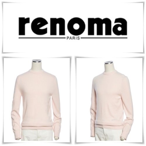 레노마 캐주얼 FW가을겨울봄 코디하기 좋은 모캐시혼방 핑크 라운드니트 RPHMKT60A DR4470