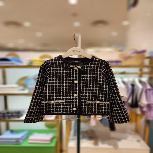 티파니 5 주니어 블랙체크트위드자켓 T54KAK010