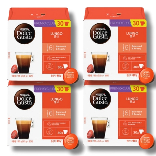 동서식품 카누 돌체구스토 룽고 캡슐커피 대용량팩 30캡슐