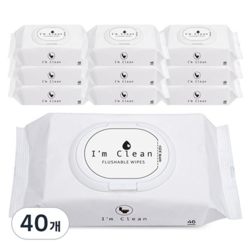 아임클린 비데 물티슈 캡형 46매