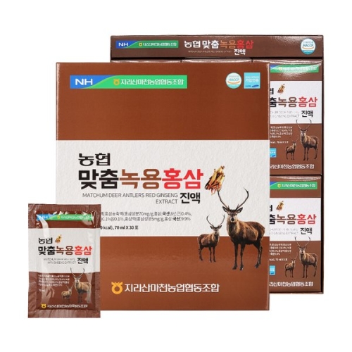 옻가네 지리산마천농협 맞춤 녹용홍삼진액 70ml 30포